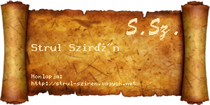 Strul Szirén névjegykártya